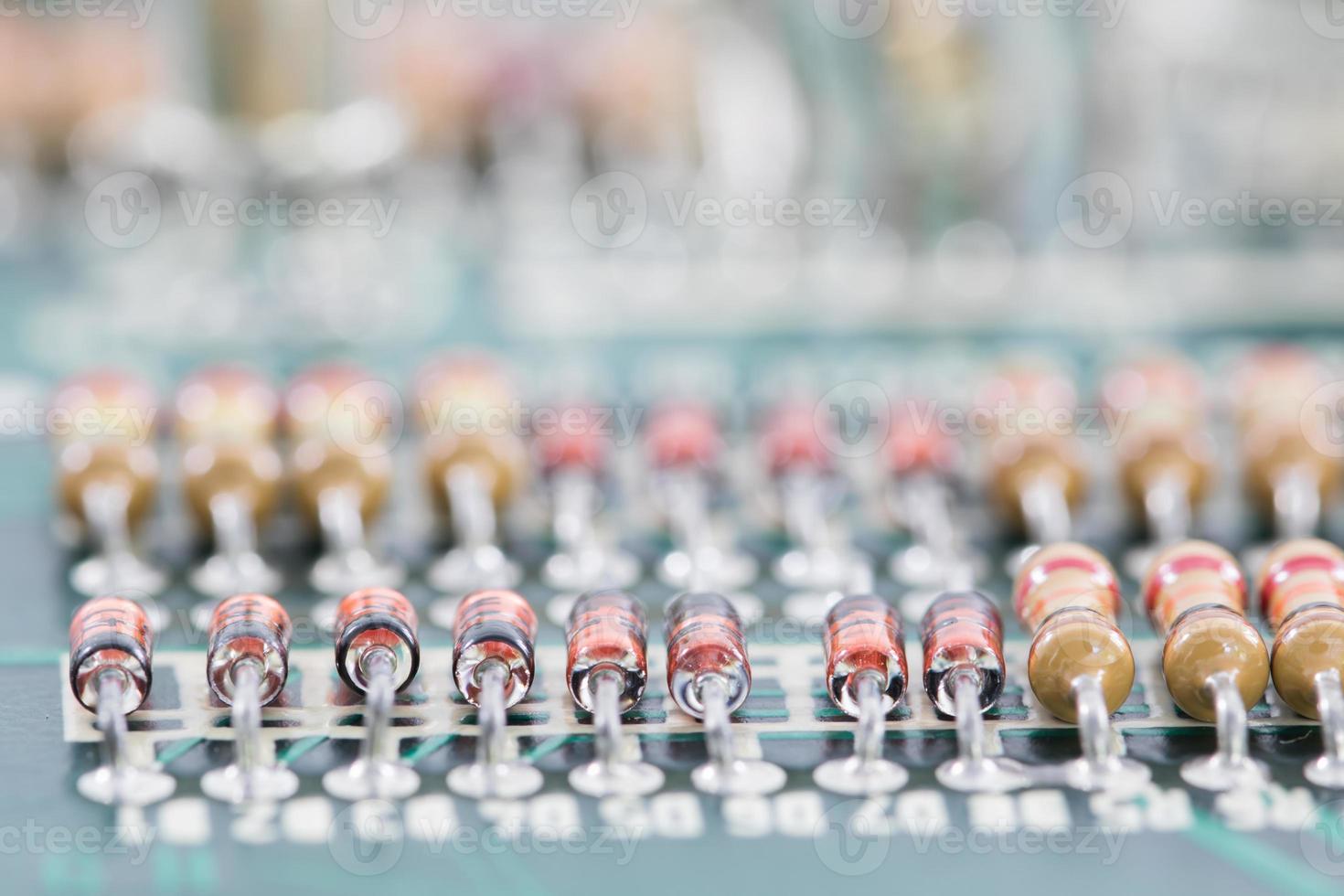 Closeup electronic hardware on the circuit board photo