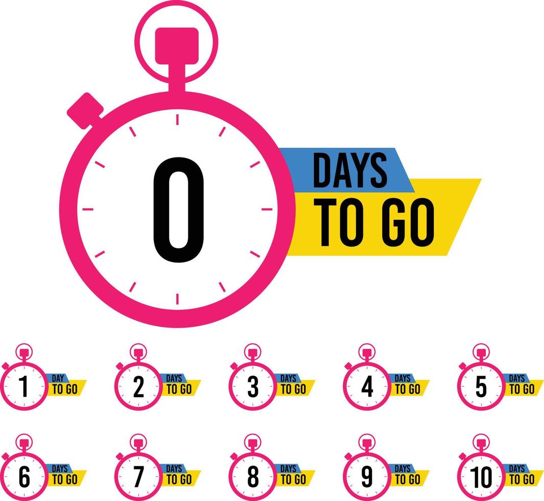 10 to 0 Days Left Countdown Banner vector