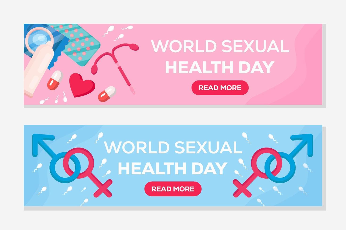 conjunto de ilustración del día mundial de la salud sexual de banner vector