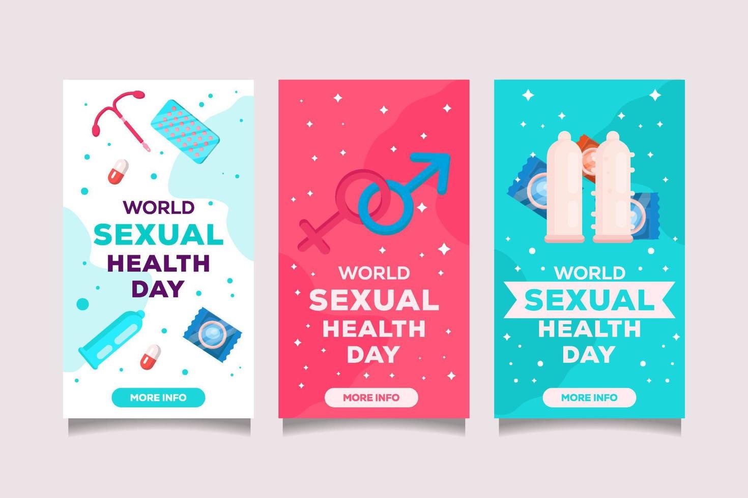 vertical banner world sexual health day illustration set vector