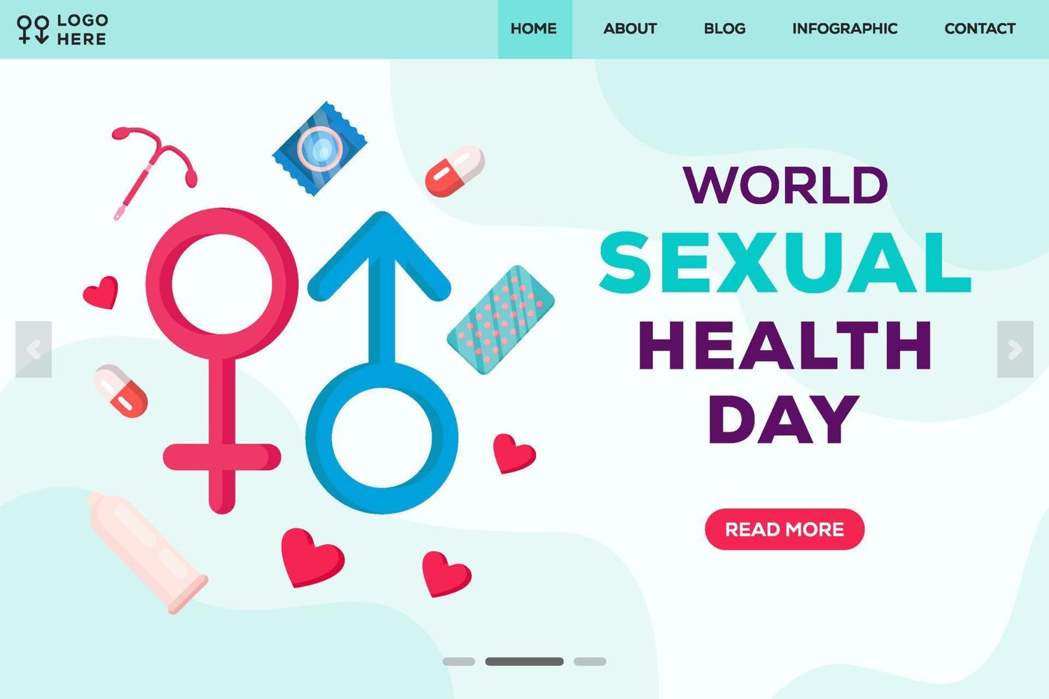 landing page world sexual health day illustration vector