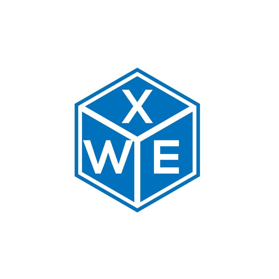 diseño del logotipo de la letra xwe sobre fondo negro. concepto de logotipo de letra de iniciales creativas xwe. diseño de letras xwe. vector