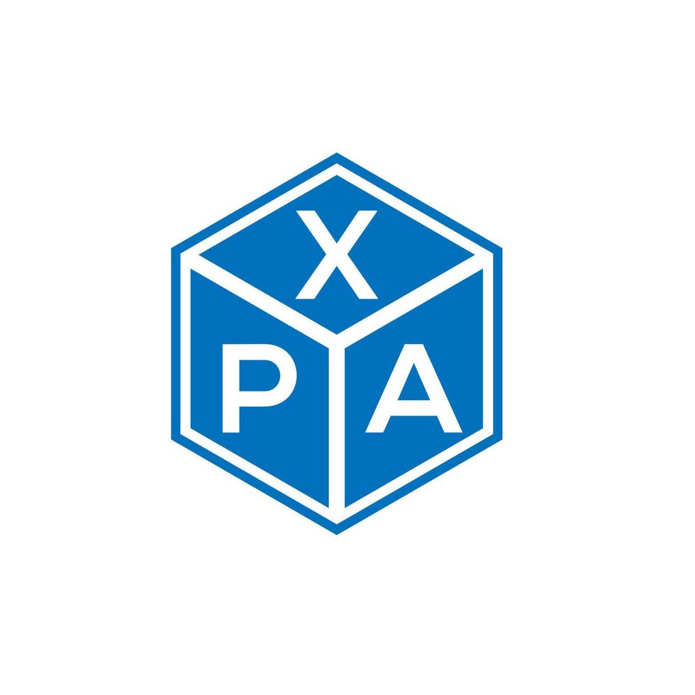 diseño del logotipo de la letra xpa sobre fondo negro. concepto de logotipo de letra de iniciales creativas xpa. diseño de carta xpa. vector