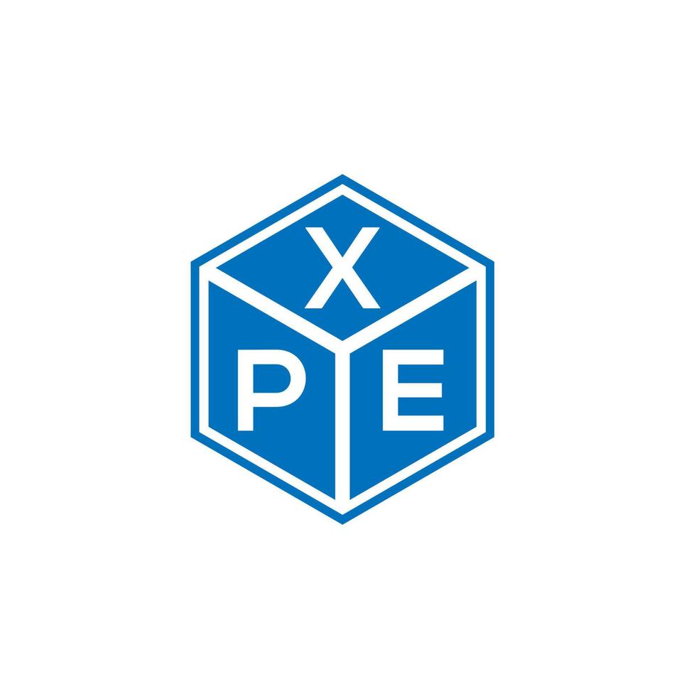 XPE letter logo design on black background. XPE creative initials letter logo concept. XPE letter design. vector