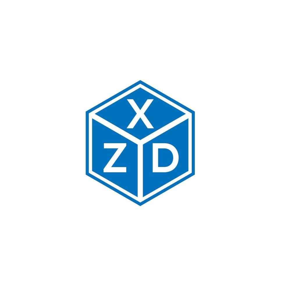 diseño del logotipo de la letra xzd sobre fondo negro. xzd concepto de logotipo de letra de iniciales creativas. diseño de letras xzd. vector