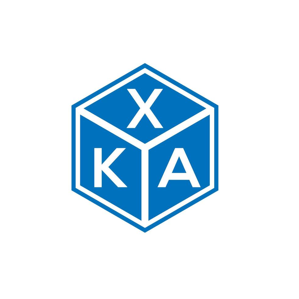 diseño del logotipo de la letra xka sobre fondo negro. concepto de logotipo de letra de iniciales creativas xka. diseño de letras xka. vector