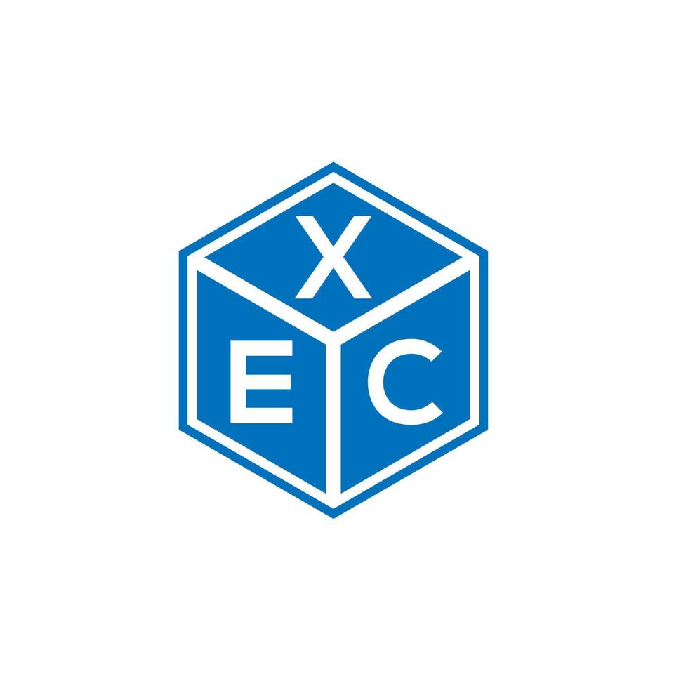 diseño del logotipo de la letra xec sobre fondo negro. concepto de logotipo de letra de iniciales creativas xec. diseño de letras xec. vector