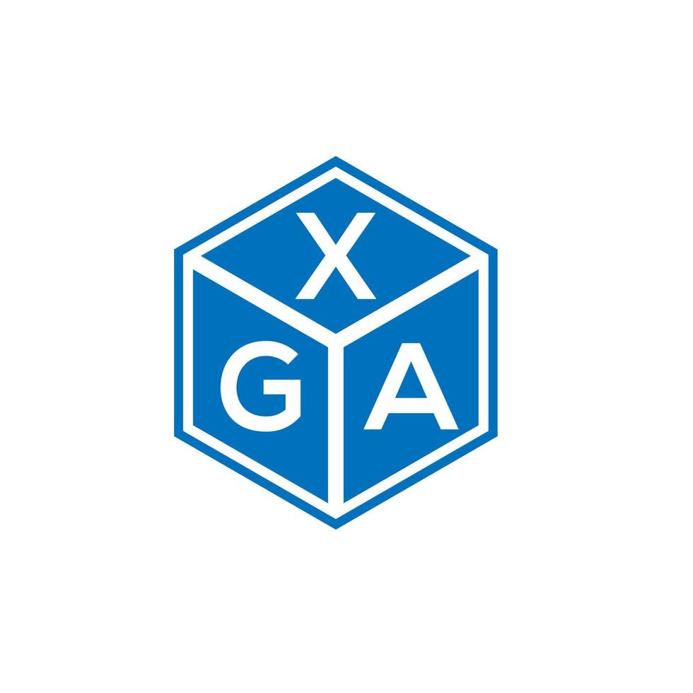 diseño de logotipo de letra xga sobre fondo negro. concepto de logotipo de letra de iniciales creativas xga. diseño de letras xga. vector