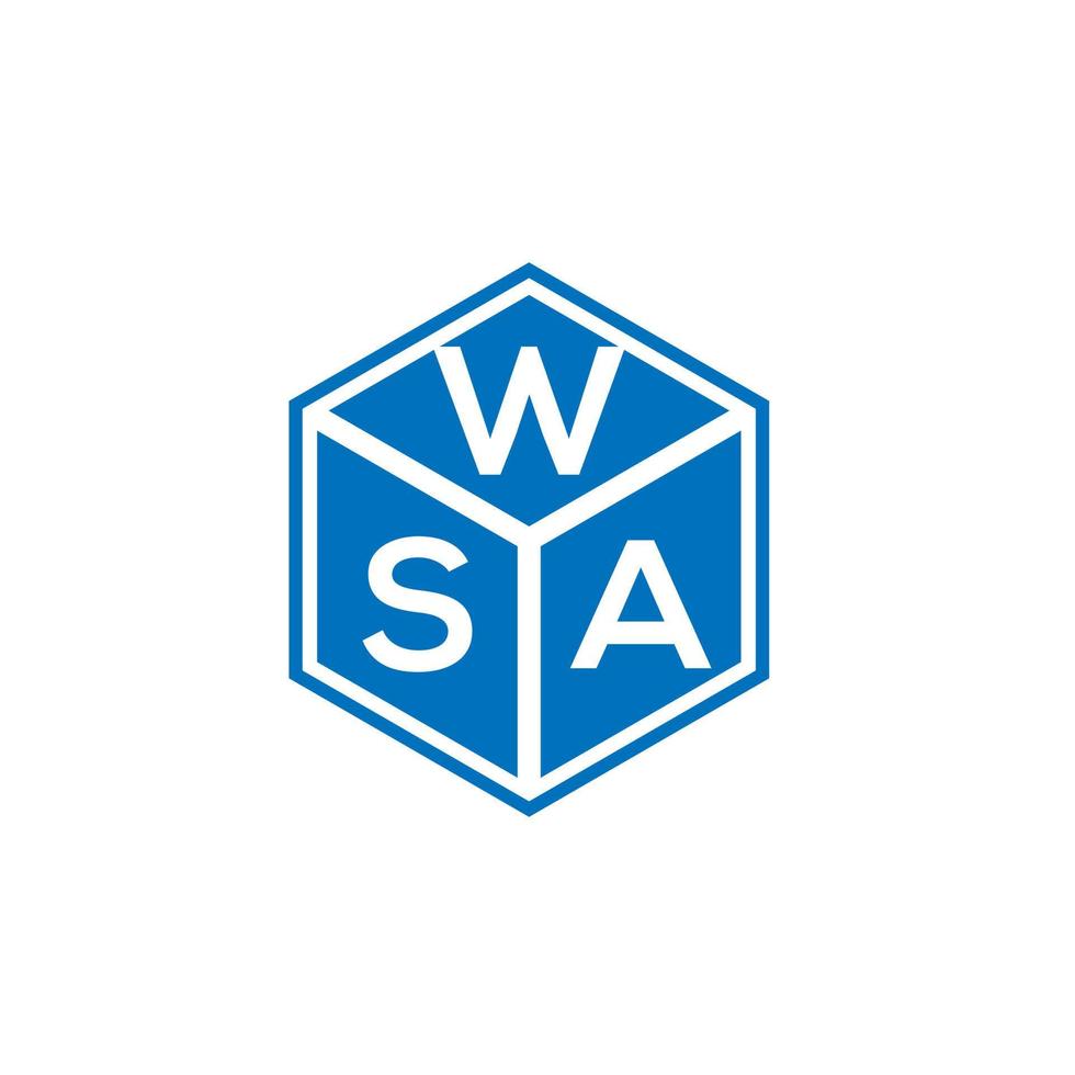 diseño de logotipo de letra wsa sobre fondo negro. concepto de logotipo de letra de iniciales creativas wsa. diseño de letra wsa. vector