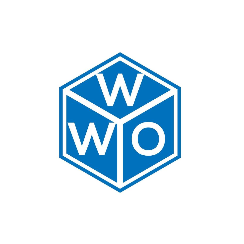 diseño de logotipo de letra wwo sobre fondo negro. concepto creativo del logotipo de la letra de las iniciales wwo. wwo diseño de letras. vector