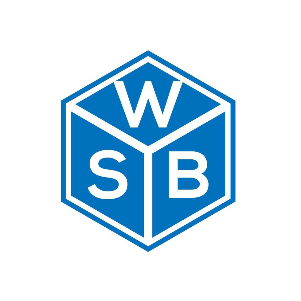 WSB letter logo design on black background. WSB creative initials letter logo concept. WSB letter design. vector