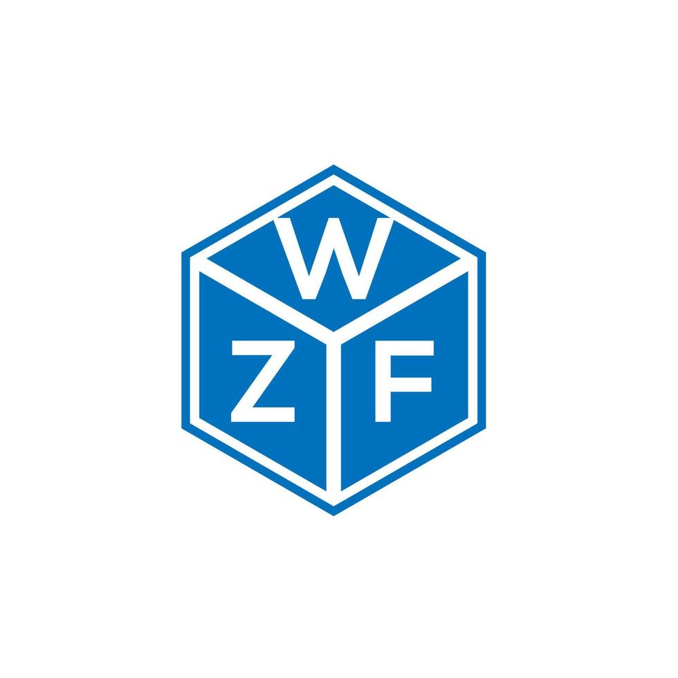 diseño de logotipo de letra wzf sobre fondo negro. concepto de logotipo de letra de iniciales creativas wzf. diseño de letras wzf. vector