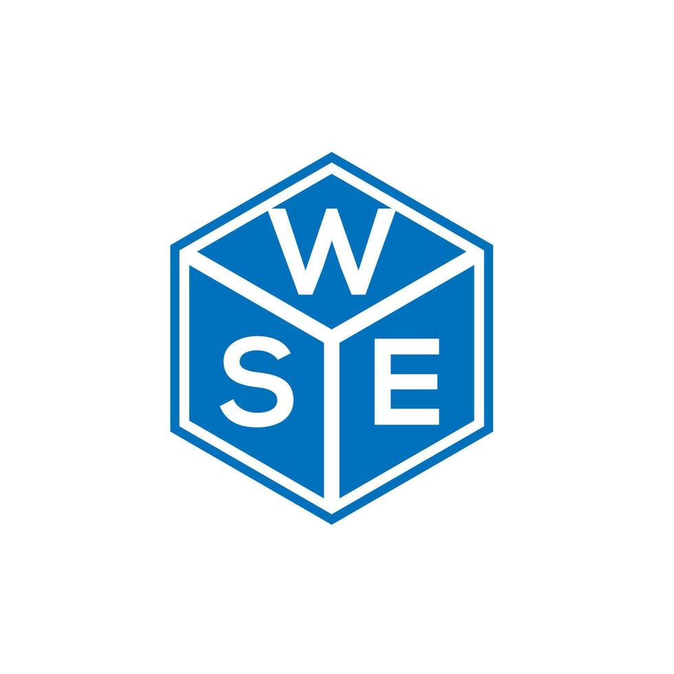 WSE letter logo design on black background. WSE creative initials letter logo concept. WSE letter design. vector