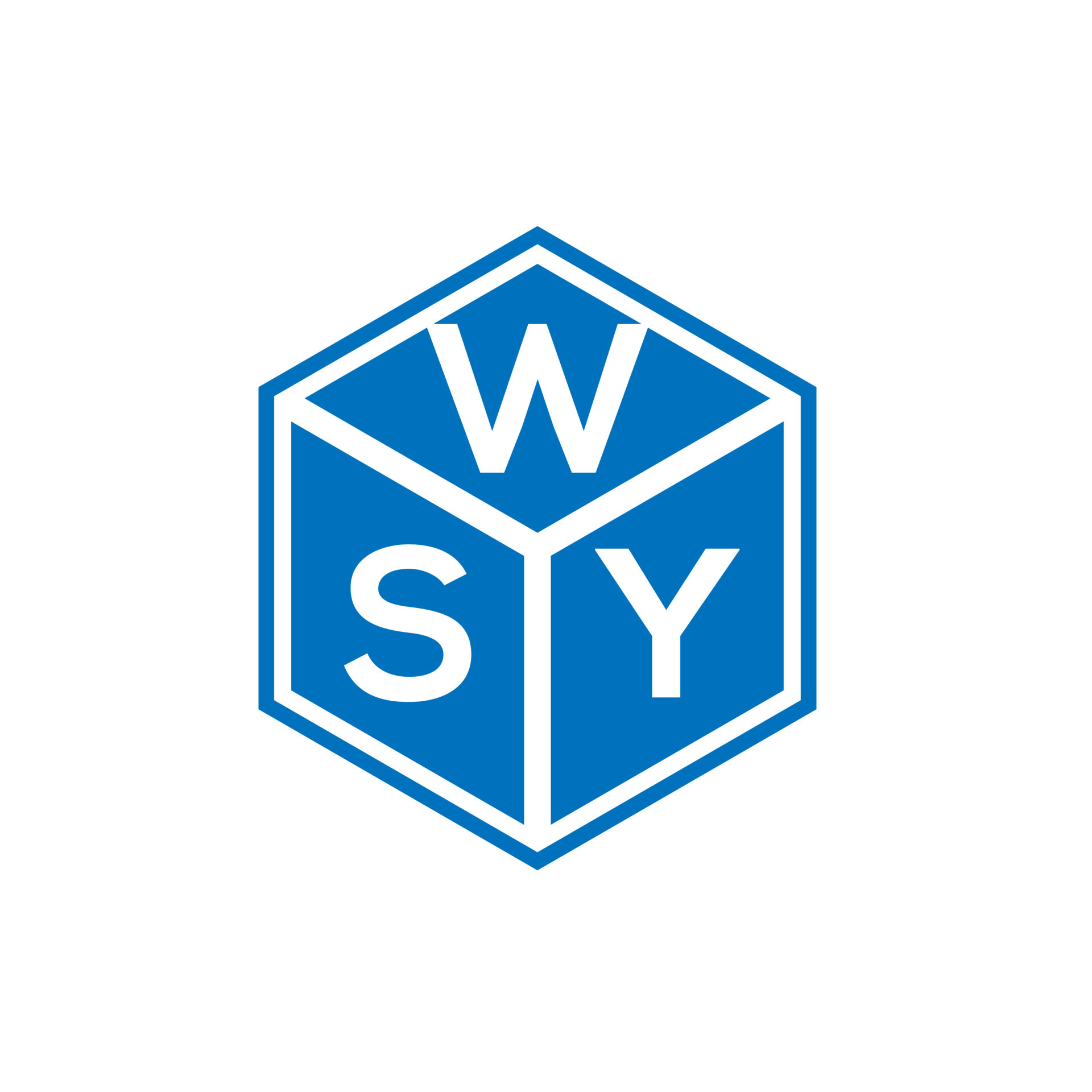 WSY letter logo design on black background. WSY creative initials