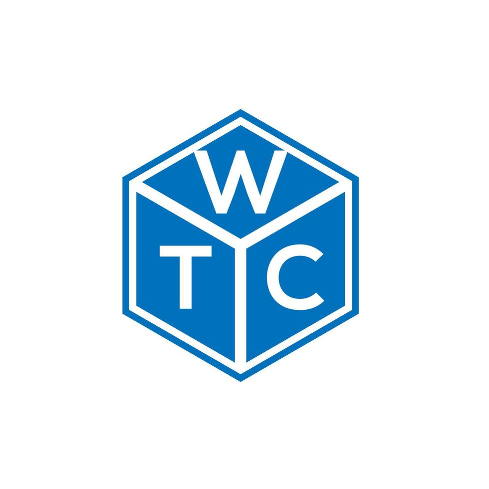 diseño de logotipo de letra wtc sobre fondo negro. concepto de logotipo de letra de iniciales creativas de wtc. diseño de letras wtc. vector