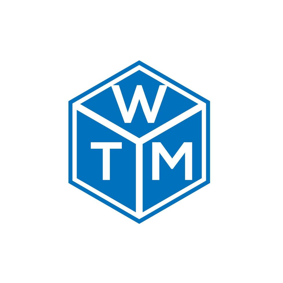 diseño de logotipo de letra wtm sobre fondo negro. concepto de logotipo de letra de iniciales creativas wtm. diseño de letras wtm. vector