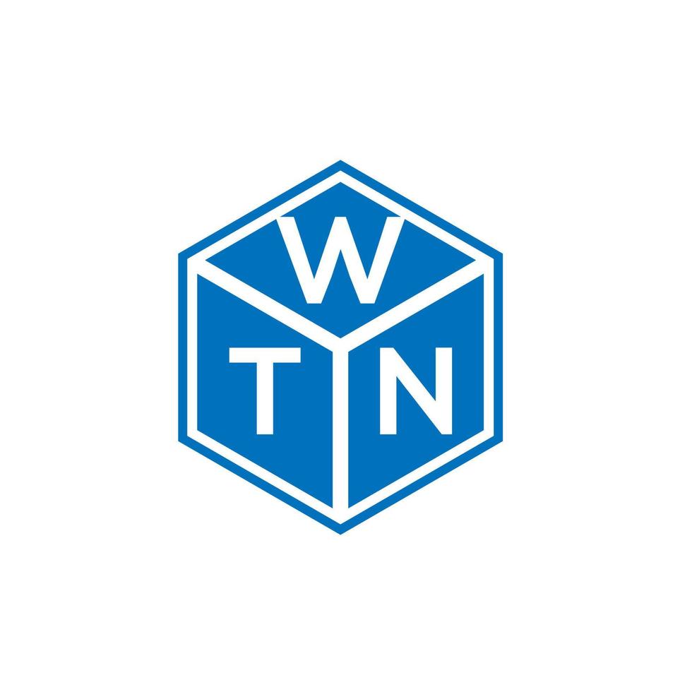 diseño de logotipo de letra wtn sobre fondo negro. concepto de logotipo de letra de iniciales creativas wtn. diseño de letras wtn. vector