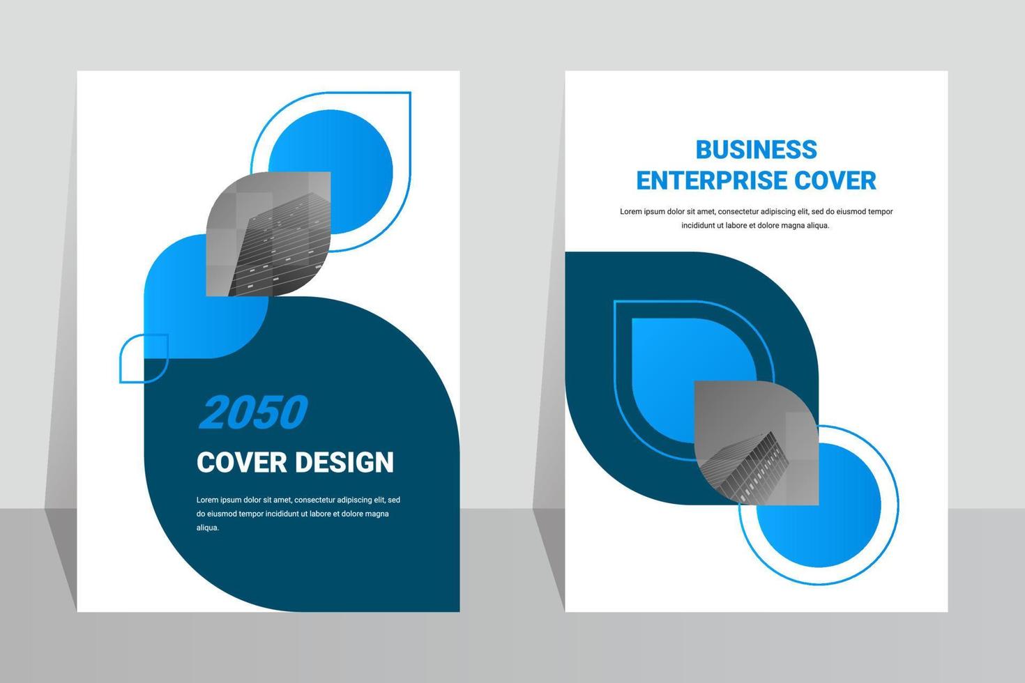 plantilla de diseño de portada azul empresarial a4 vector