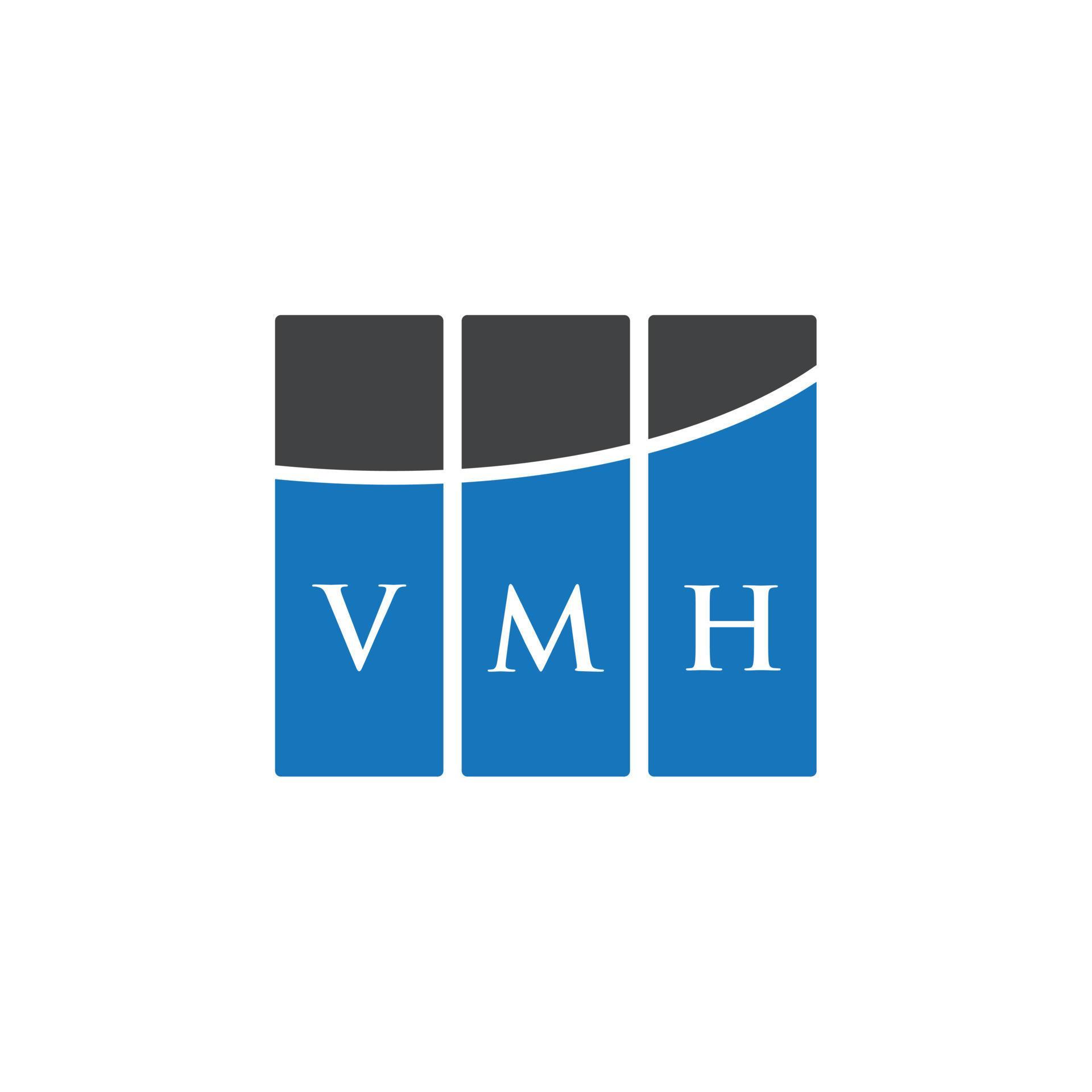 VMH letter logo design on WHITE background. VMH creative initials ...