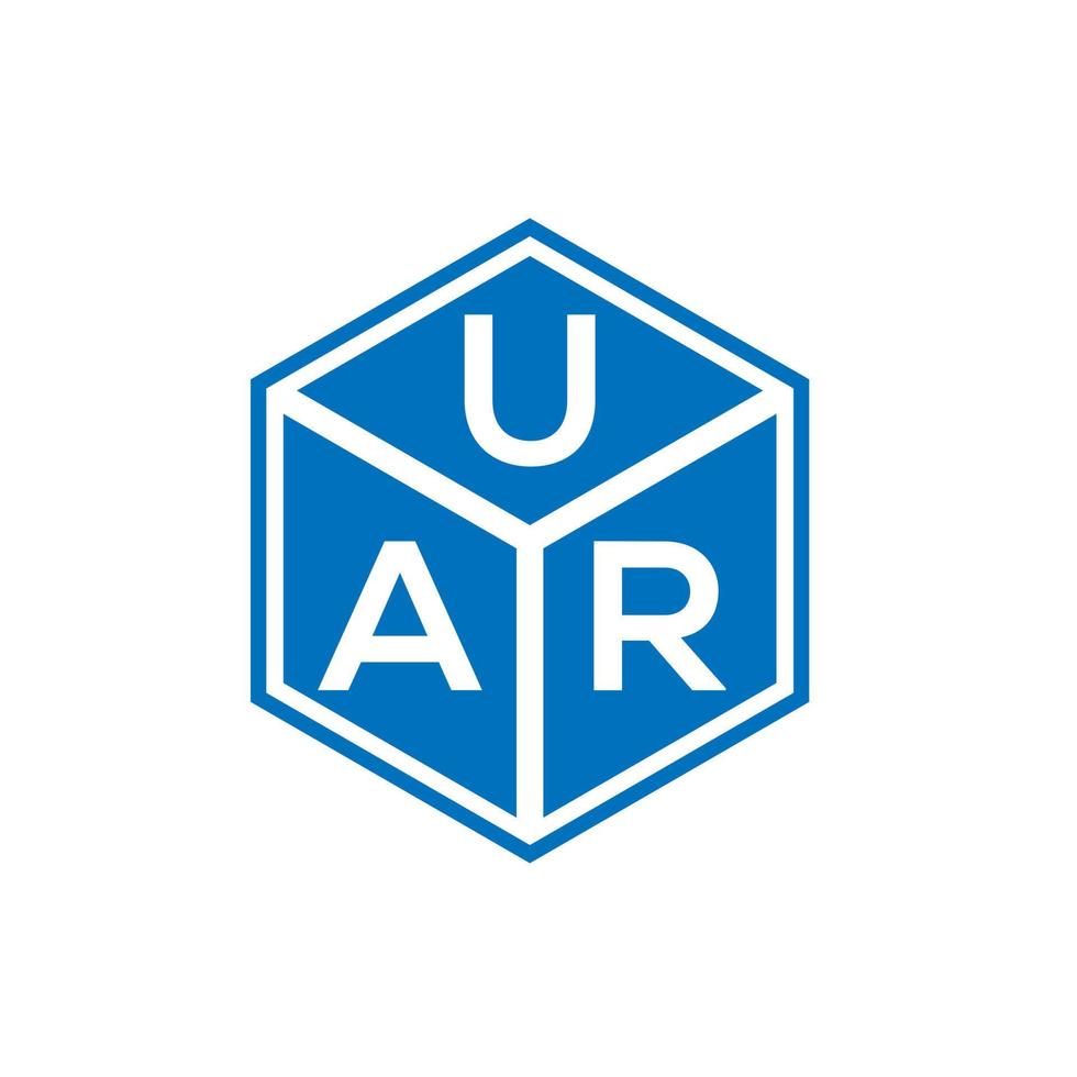 diseño de logotipo de letra uar sobre fondo negro. concepto de logotipo de letra de iniciales creativas uar. diseño de letra uar. vector