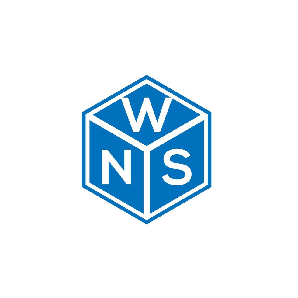 diseño de logotipo de letra wns sobre fondo negro. concepto creativo del logotipo de la letra de las iniciales de wns. diseño de letra wns. vector