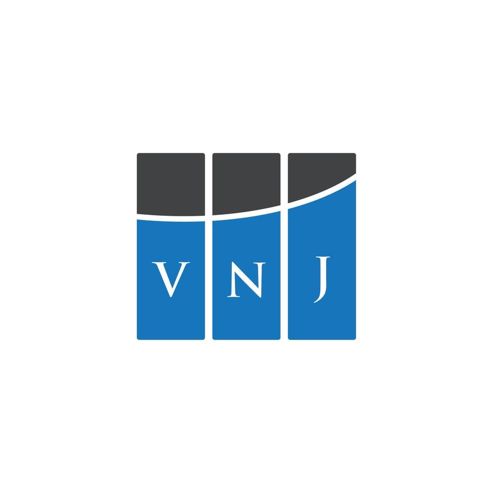 diseño de logotipo de letra vnj sobre fondo blanco. concepto de logotipo de letra de iniciales creativas vnj. diseño de letras vnj. vector