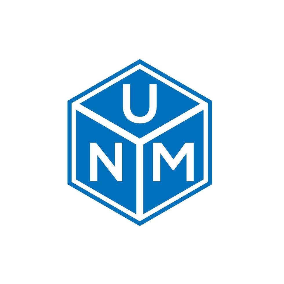 diseño de logotipo de letra unm sobre fondo negro. concepto de logotipo de letra de iniciales creativas unm. diseño de letras unm. vector