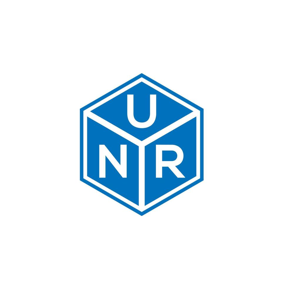 diseño de logotipo de letra unr sobre fondo negro. concepto de logotipo de letra de iniciales creativas unr. diseño de letras unr. vector