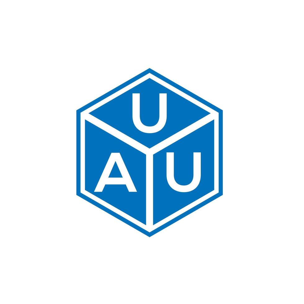 UAU letter logo design on black background. UAU creative initials letter logo concept. UAU letter design. vector