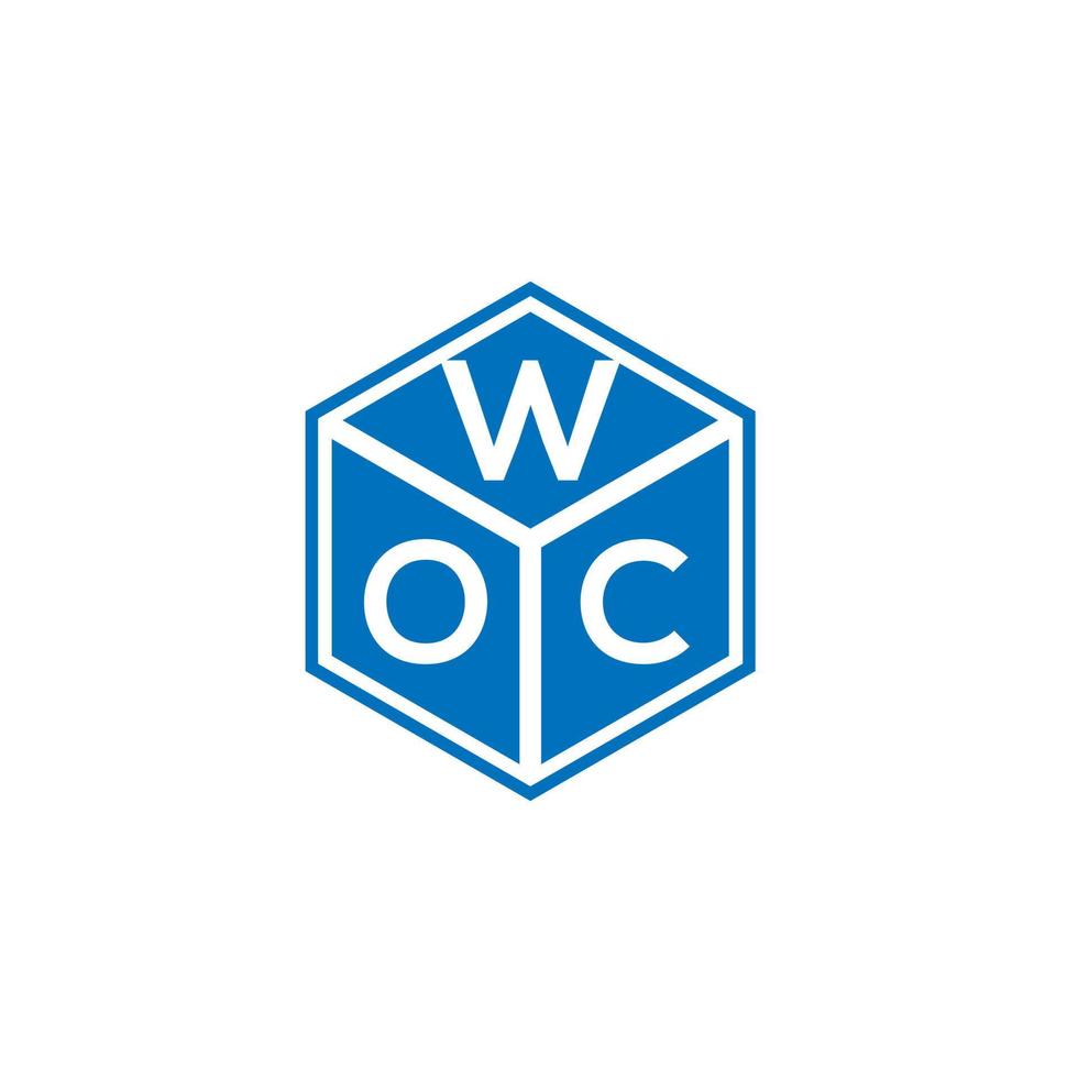 diseño de logotipo de letra woc sobre fondo negro. concepto de logotipo de letra de iniciales creativas de woc. diseño de letras woc. vector