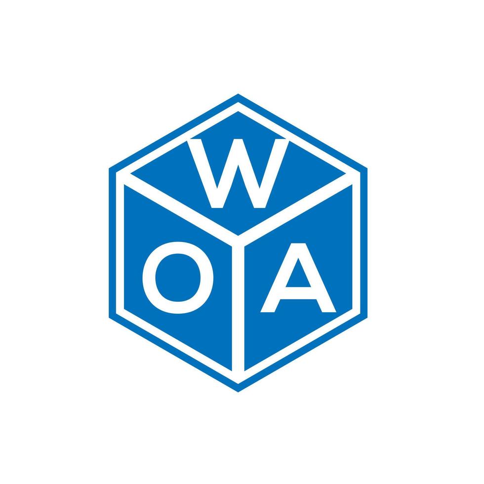WOA letter logo design on black background. WOA creative initials letter logo concept. WOA letter design. vector