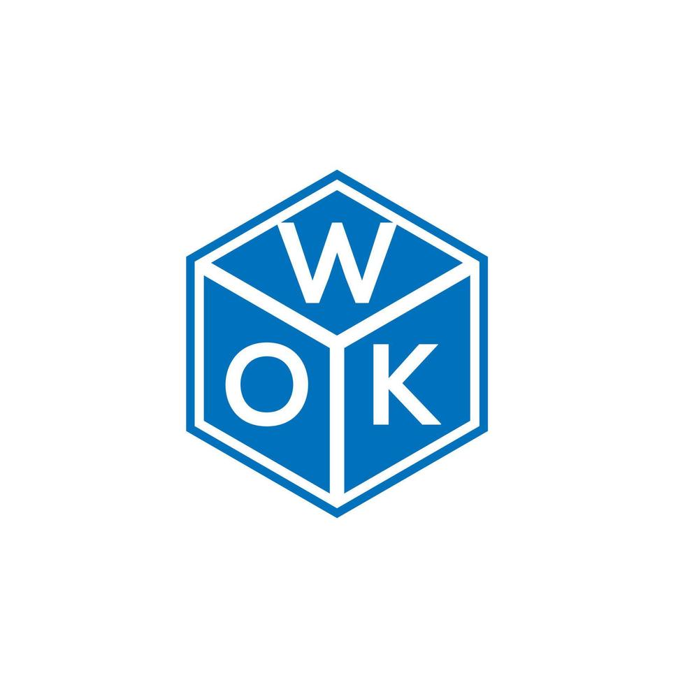 diseño de logotipo de letra wok sobre fondo negro. concepto de logotipo de letra inicial creativa wok. diseño de letras wok. vector