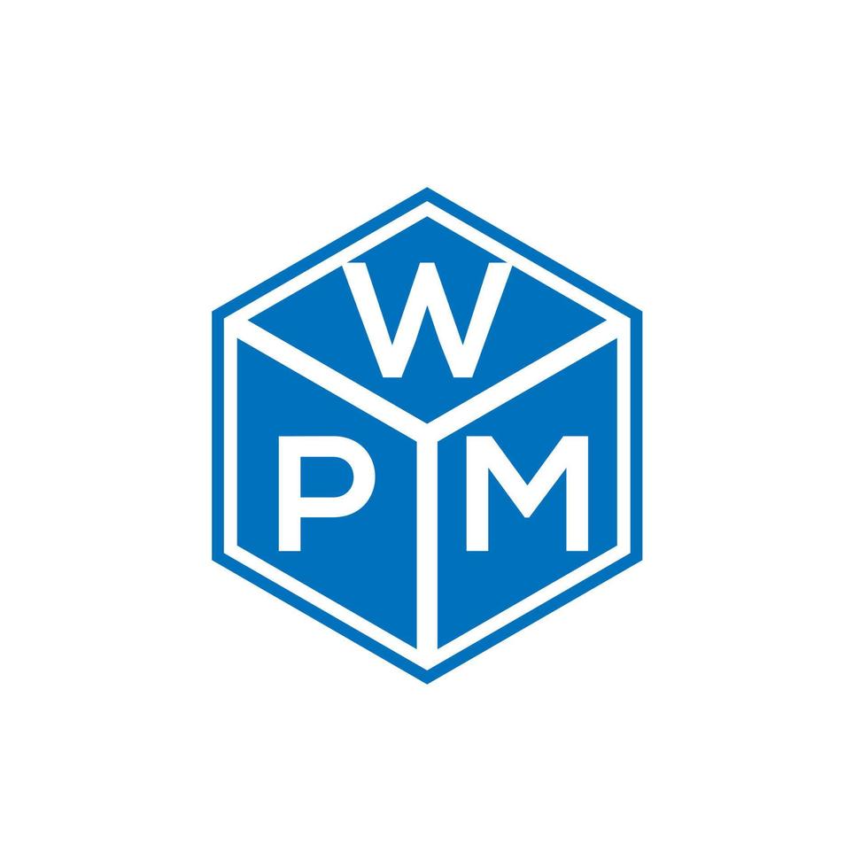 diseño de logotipo de letra wpm sobre fondo negro. concepto de logotipo de letra de iniciales creativas de wpm. diseño de letras wpm. vector