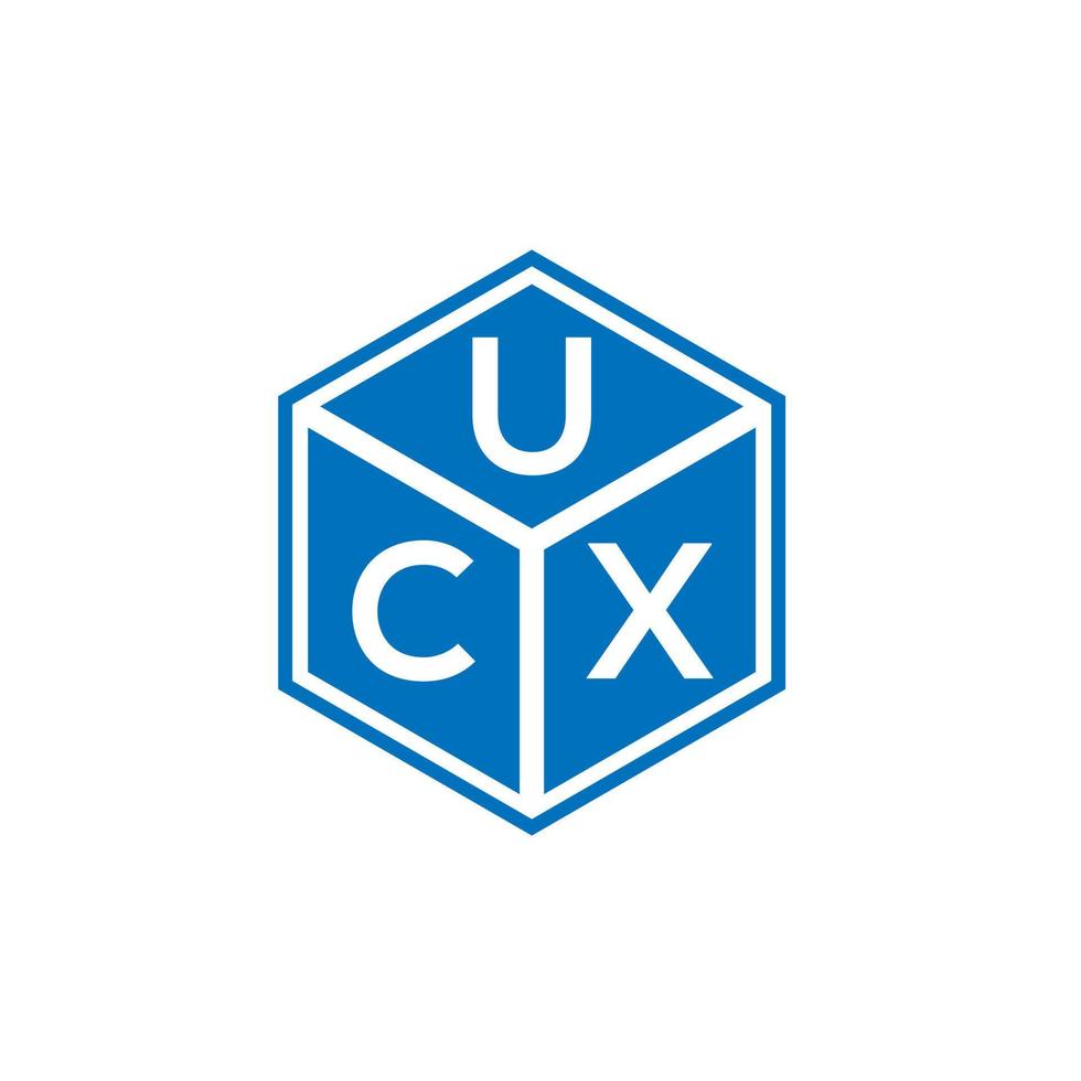 diseño del logotipo de la letra ucx sobre fondo negro. concepto de logotipo de letra de iniciales creativas ucx. diseño de letras ucx. vector