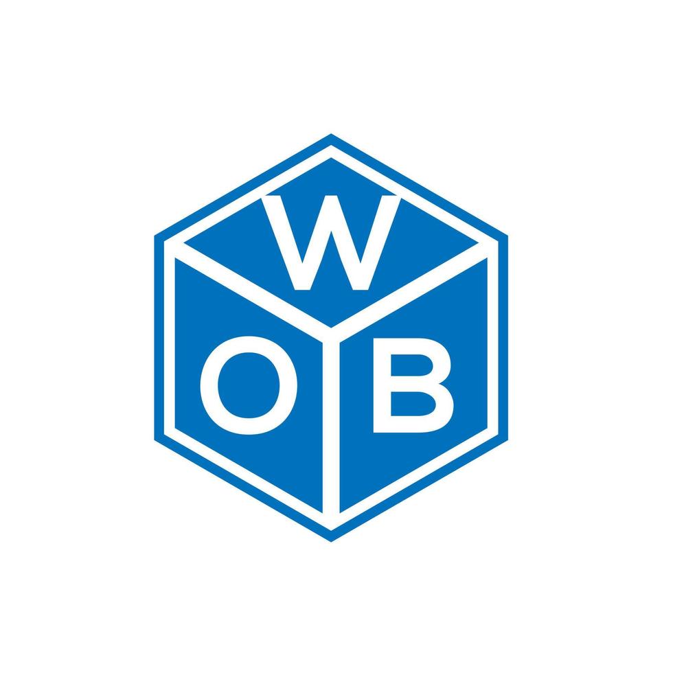 diseño de logotipo de letra wob sobre fondo negro. concepto de logotipo de letra de iniciales creativas de wob. diseño de letras wob. vector