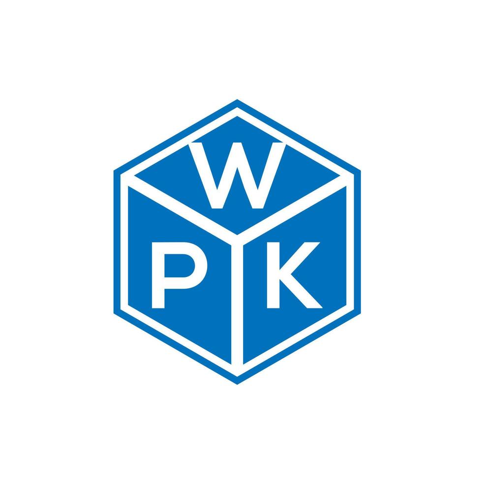 diseño de logotipo de letra wpk sobre fondo negro. concepto de logotipo de letra de iniciales creativas wpk. diseño de letras wpk. vector