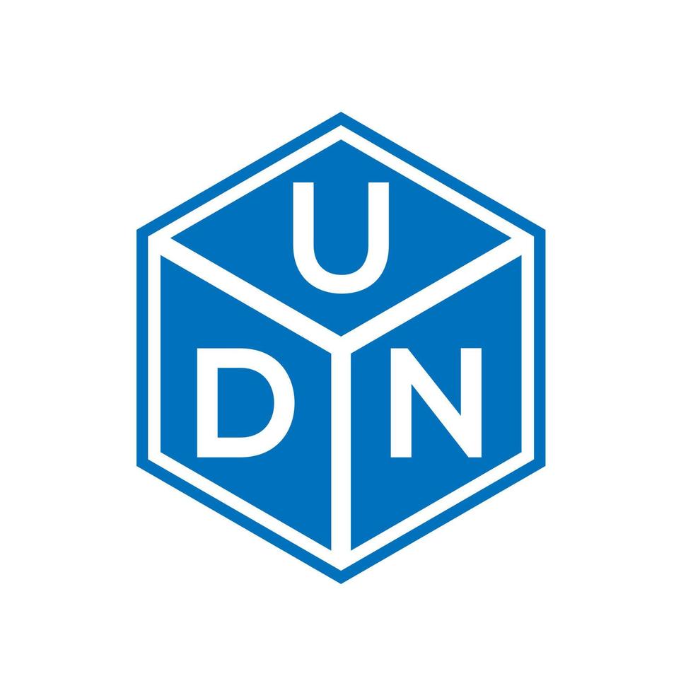 diseño de logotipo de letra udn sobre fondo negro. ud concepto de logotipo de letra de iniciales creativas. diseño de letra udn. vector