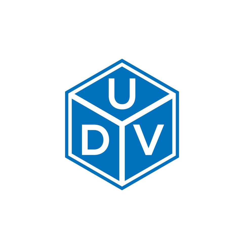 diseño de logotipo de letra udv sobre fondo negro. concepto de logotipo de letra de iniciales creativas udv. diseño de letras udv. vector
