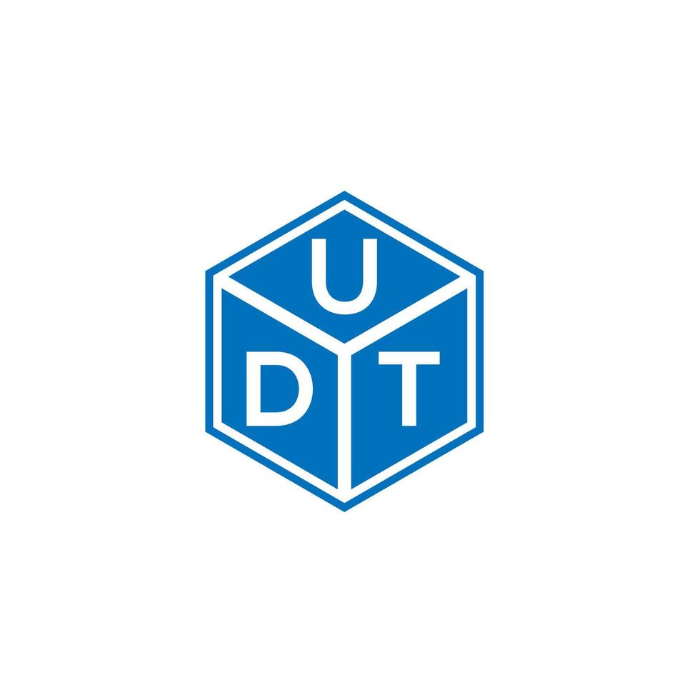 diseño de logotipo de letra udt sobre fondo negro. concepto de logotipo de letra de iniciales creativas udt. diseño de letra udt. vector