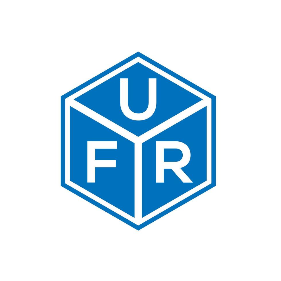 diseño del logotipo de la letra ufr sobre fondo negro. concepto de logotipo de letra de iniciales creativas ufr. diseño de letras ufr. vector