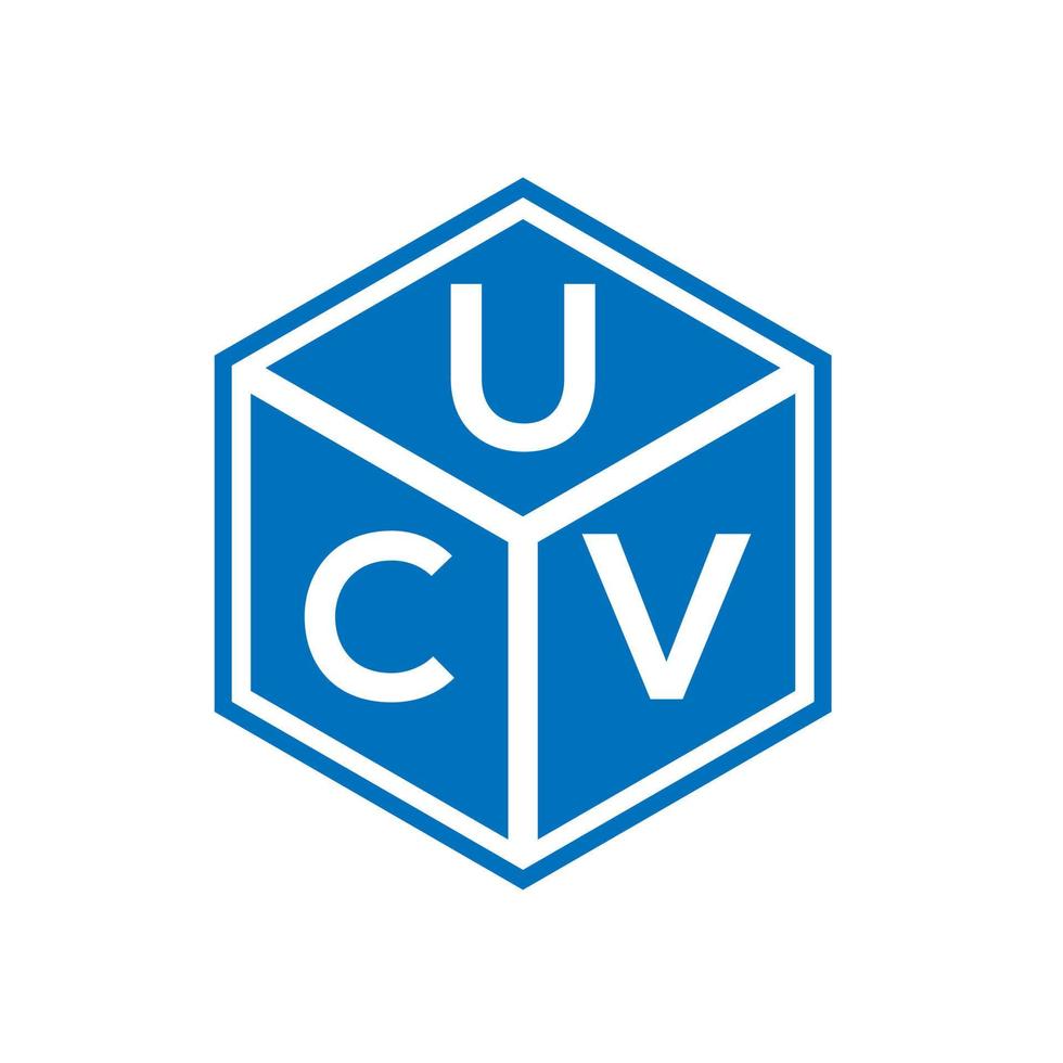 diseño de logotipo de letra ucv sobre fondo negro. concepto de logotipo de letra de iniciales creativas de ucv. diseño de letras ucv. vector