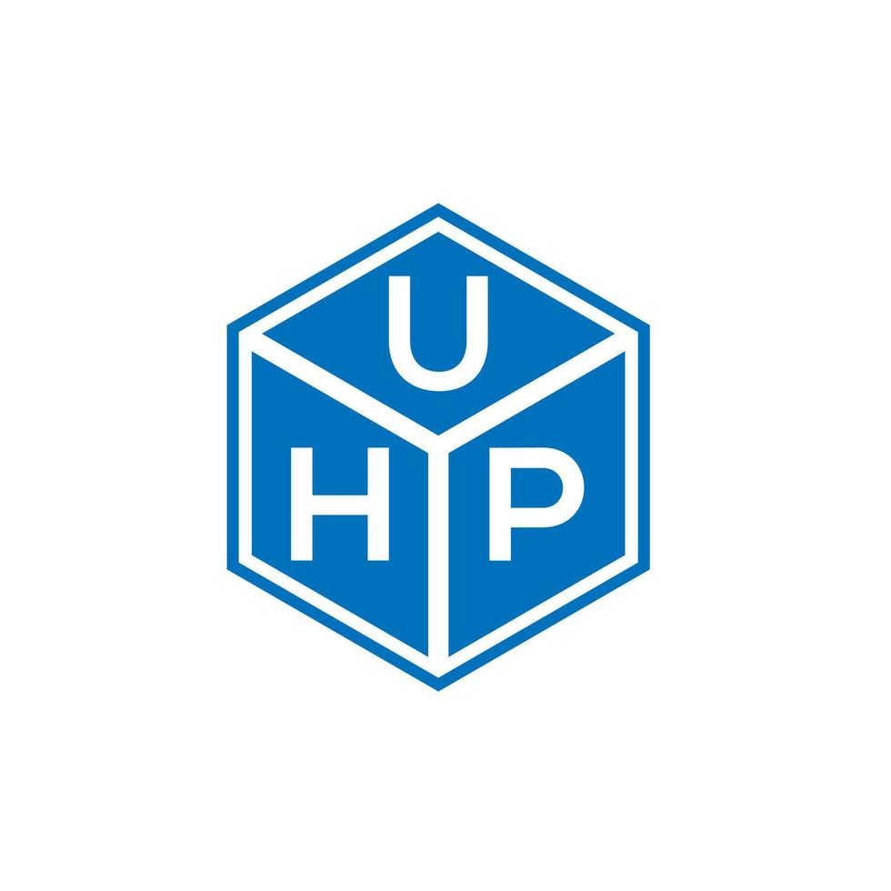 diseño de logotipo de letra uhp sobre fondo negro. concepto de logotipo de letra de iniciales creativas uhp. diseño de letras uhp. vector