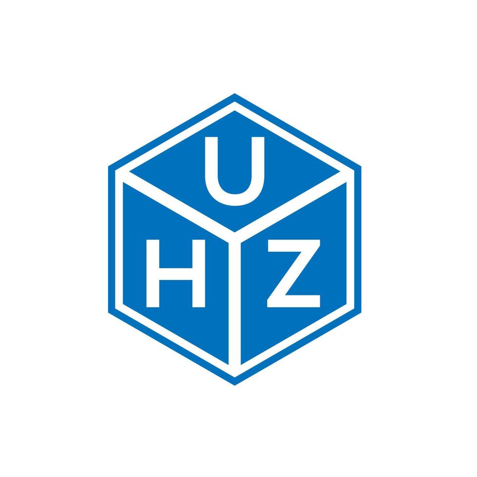 UHZ letter logo design on black background. UHZ creative initials letter logo concept. UHZ letter design. vector