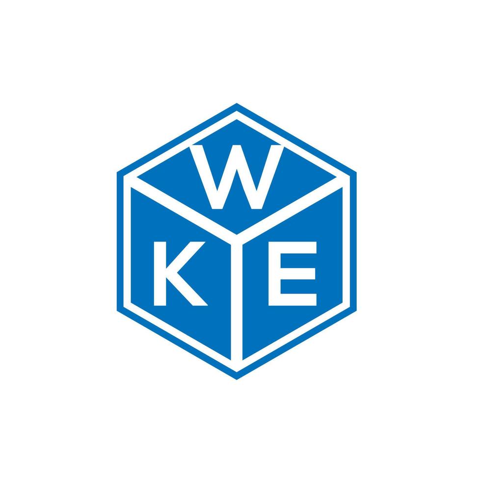 WKE letter logo design on black background. WKE creative initials letter logo concept. WKE letter design. vector