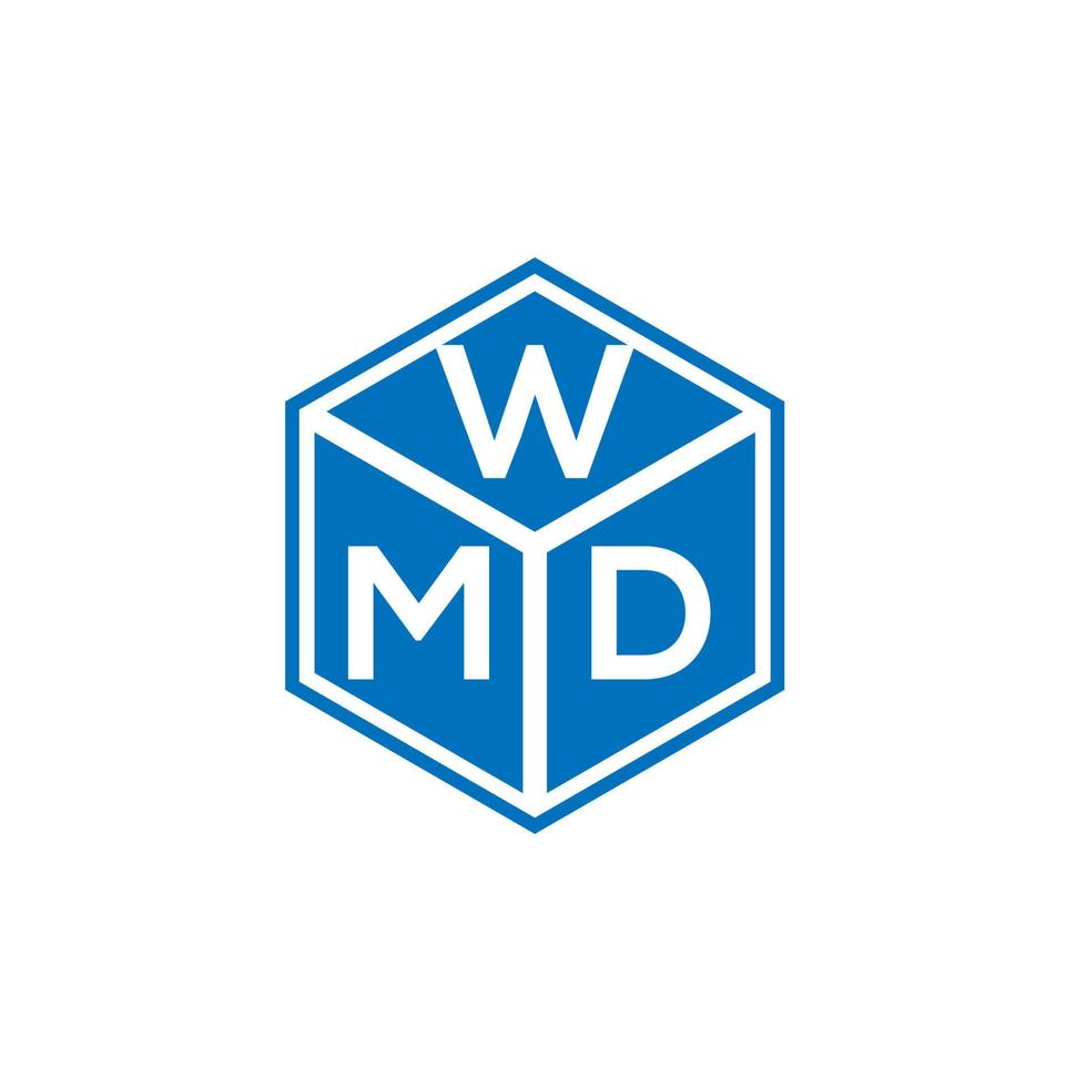 diseño de logotipo de letra wmd sobre fondo negro. concepto de logotipo de letra de iniciales creativas de wmd. diseño de letras wmd. vector