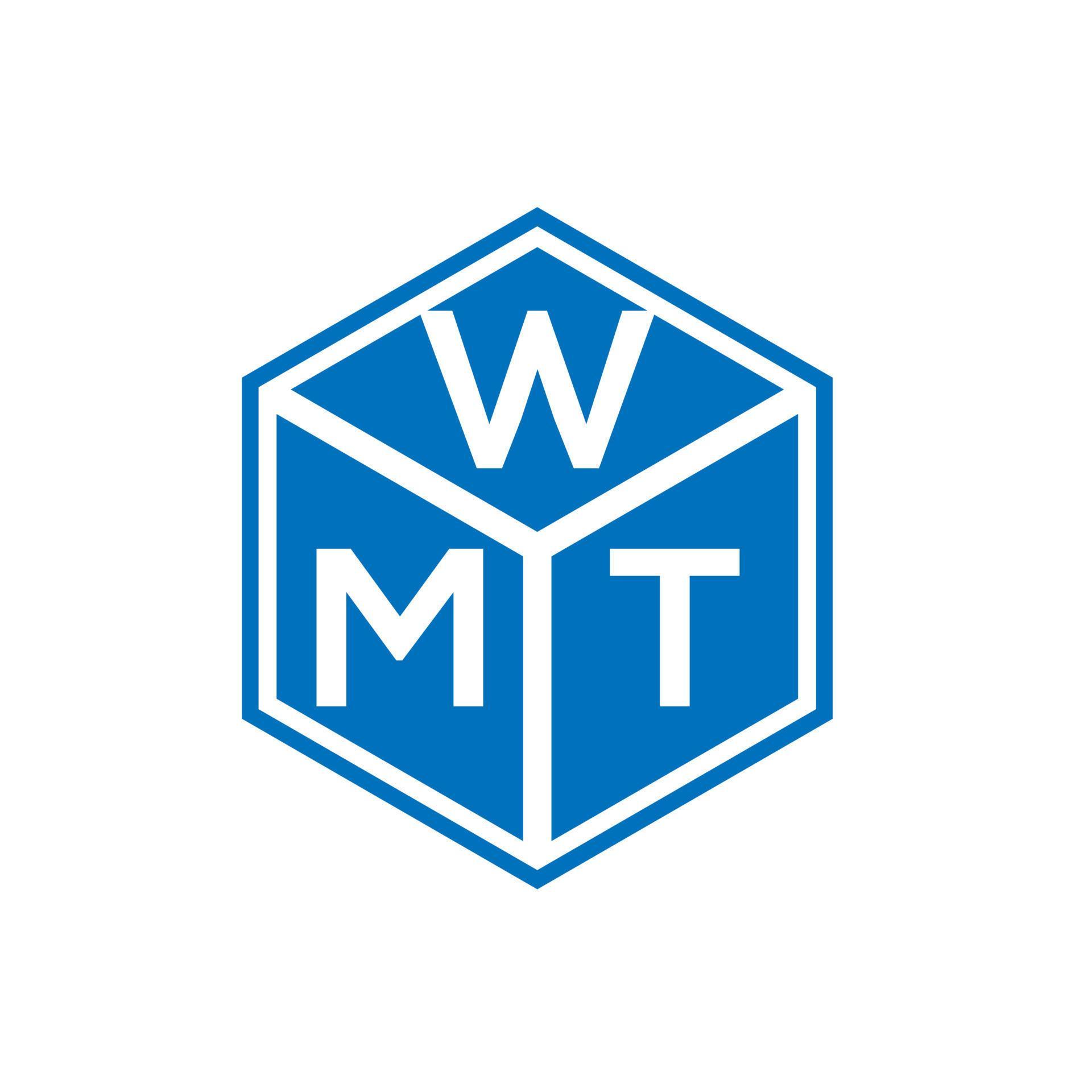 WMT letter logo design on black background. WMT creative initials ...