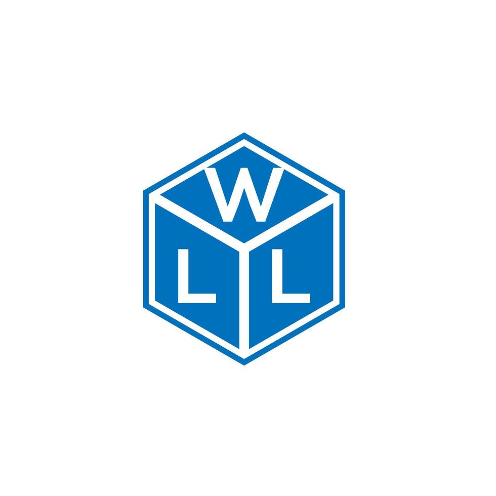 WLL letter logo design on black background. WLL creative initials letter logo concept. WLL letter design. vector