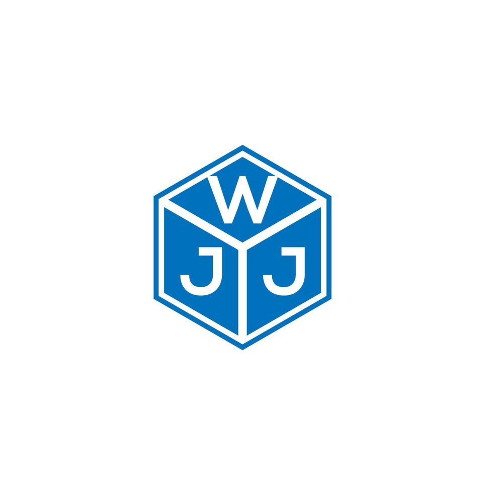 WJJ letter logo design on black background. WJJ creative initials letter logo concept. WJJ letter design. vector