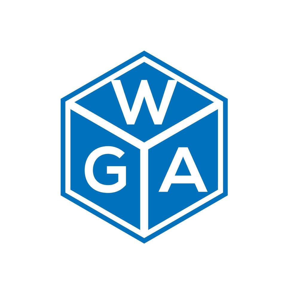 diseño de logotipo de letra wga sobre fondo negro. concepto de logotipo de letra de iniciales creativas wga. diseño de letras wga. vector