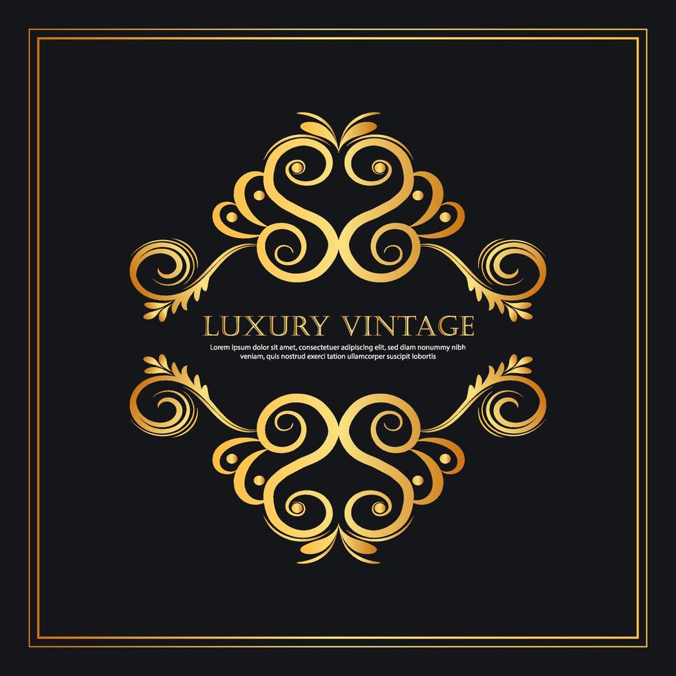 elegante lujo vintage oro ornamento decorativo vector